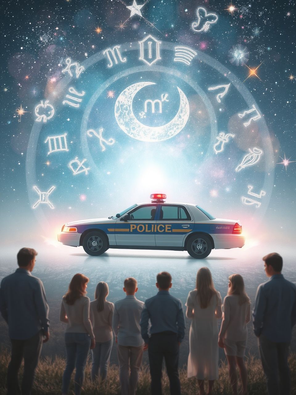 A rendőrautó jelenléte növeli a közlekedési biztonságot.