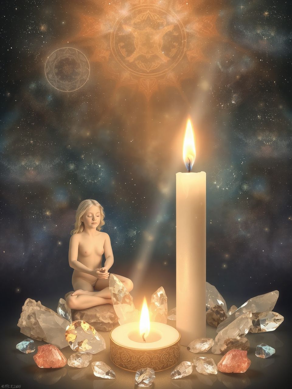 A gyertya az élet és a spiritualitás lángját jelképezi.