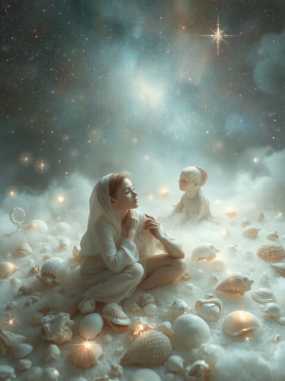 A kagylók a nőiességet és a titkokat jelképezik.