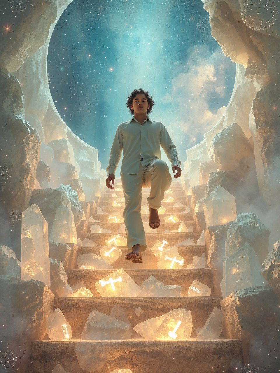 A lépcsőfokok száma a fejlődés ütemét szimbolizálja.