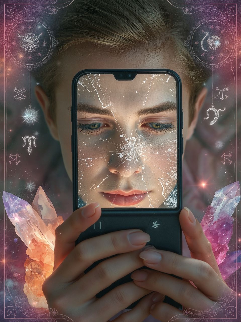 A kijelző törése a belső feszültségek jele lehet.