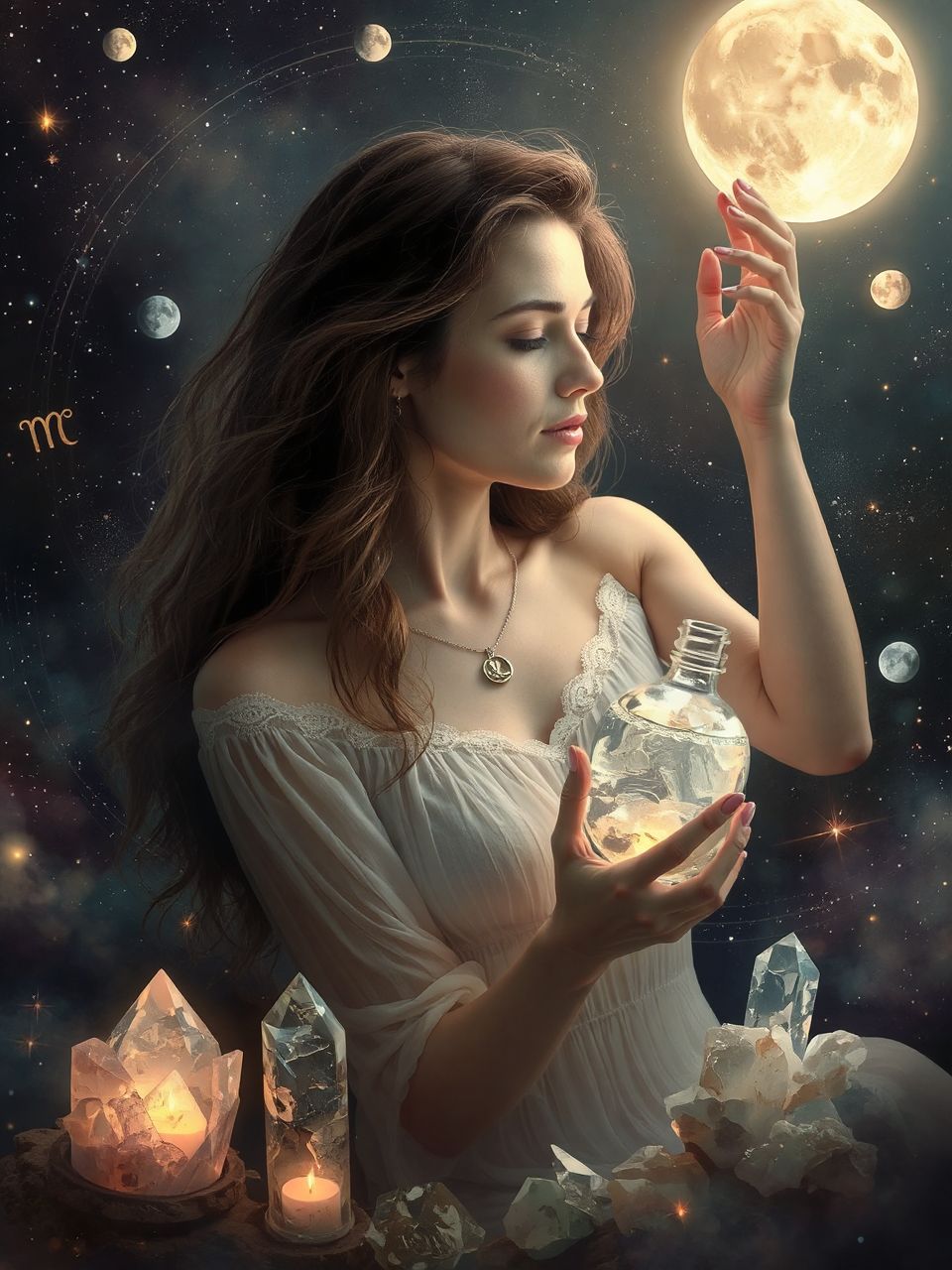 A holdvíz gyűjtése erősíti a szertartás varázsát.