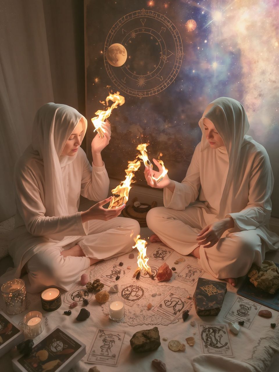 A tűz szenvedélyt, a víz érzelmeket jelképez.