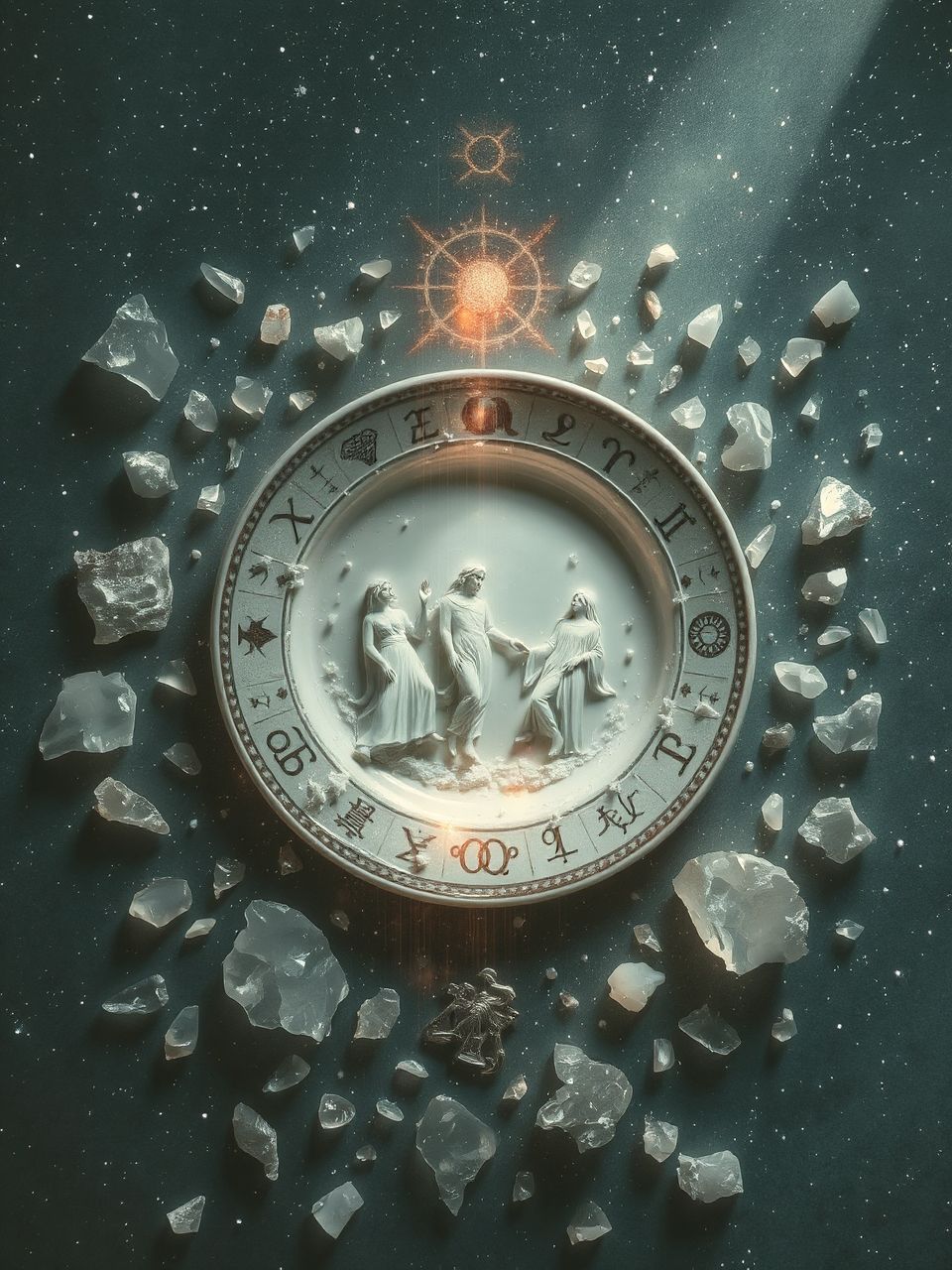 A törött tányér a veszteség és új kezdet szimbóluma.