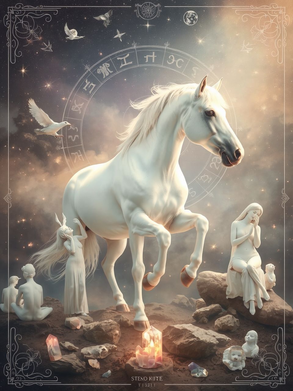 A fehér ló a remény és új kezdet szimbóluma.