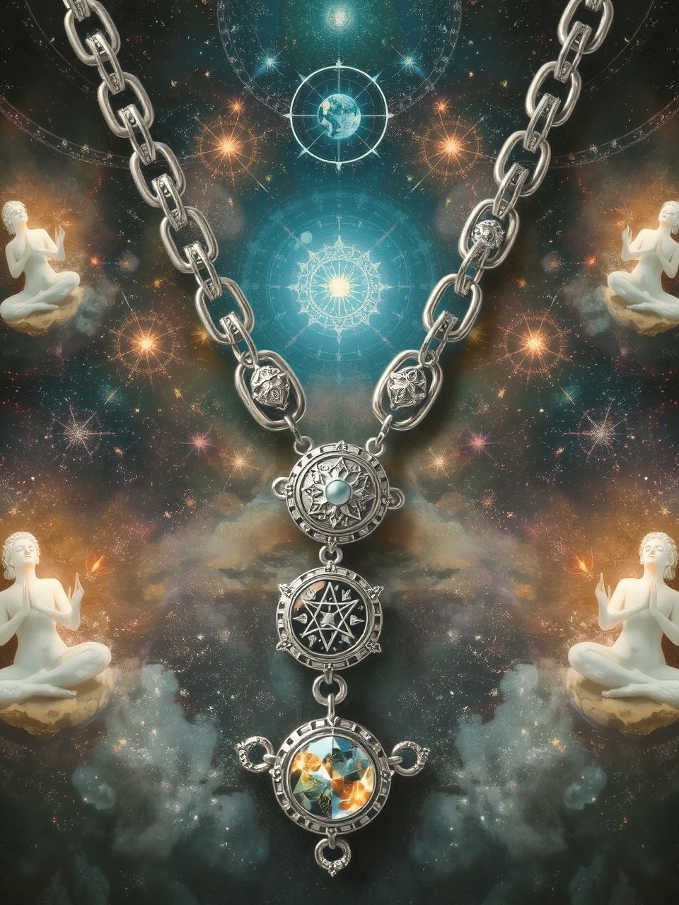 A lánc vastagsága erősíti a kötelékek szimbolikáját.