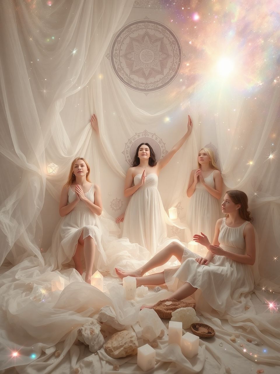 A tapéta mintázata az idő múlását tükrözi.