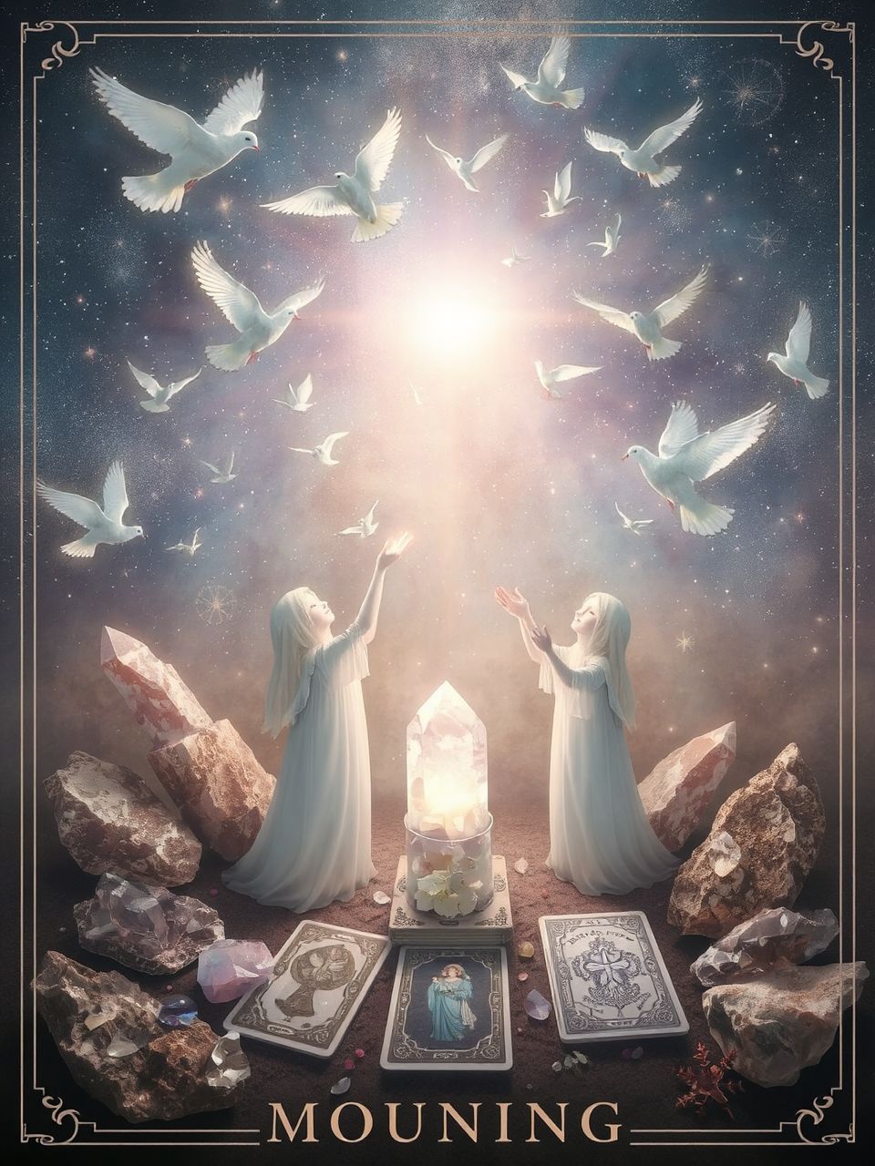 A madarak a lélek útját jelképezik a gyászban.