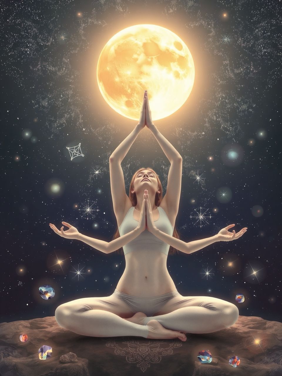 Növekvő holdkor energikus jógapózok támogatják a növekedést.