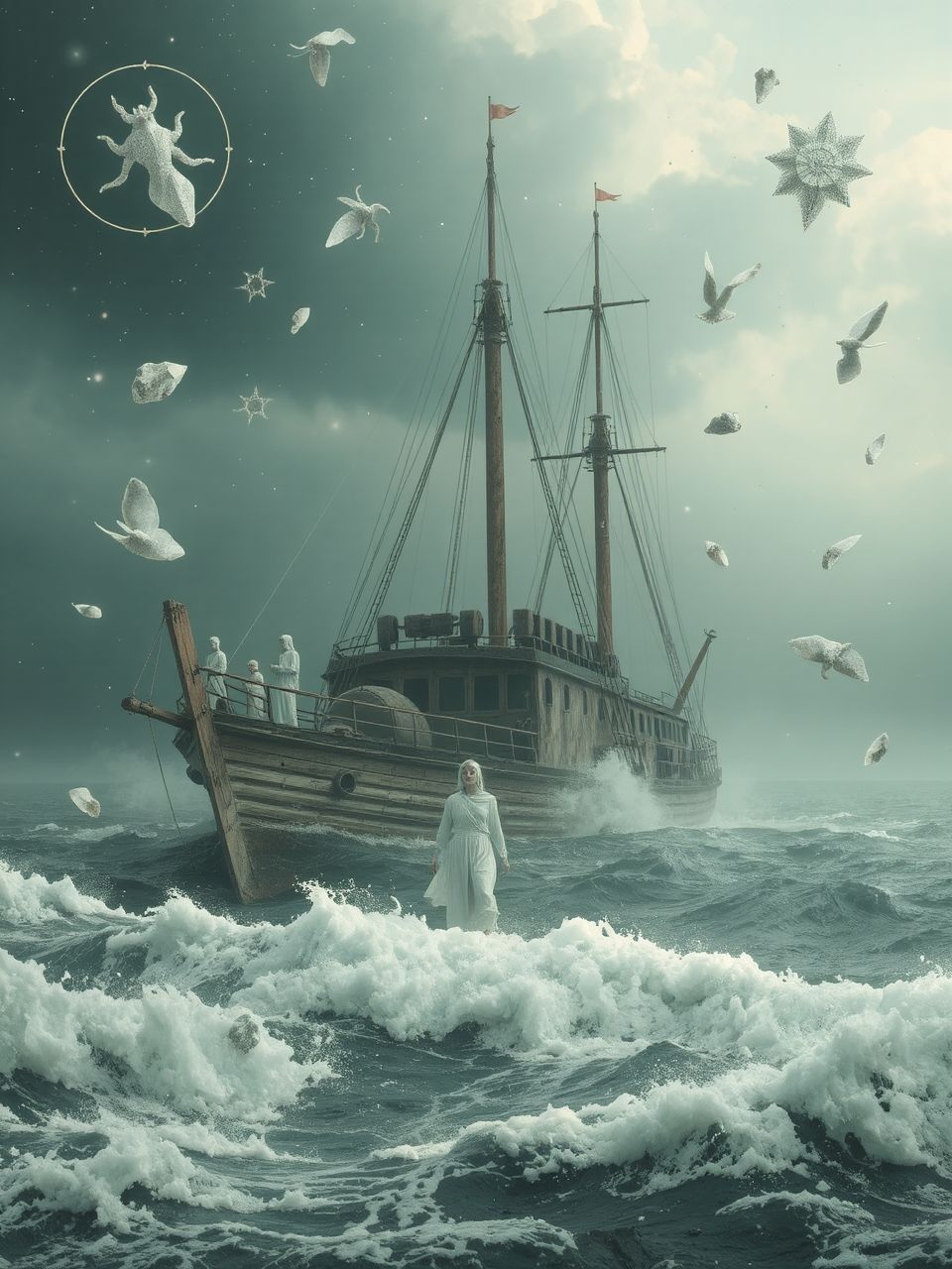 Az elhagyott hajó a magány és elszigeteltség szimbóluma.