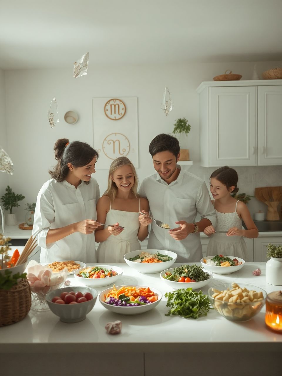 Színes zöldségek, kreatív tálalás vonzóvá teszi az ételeket.