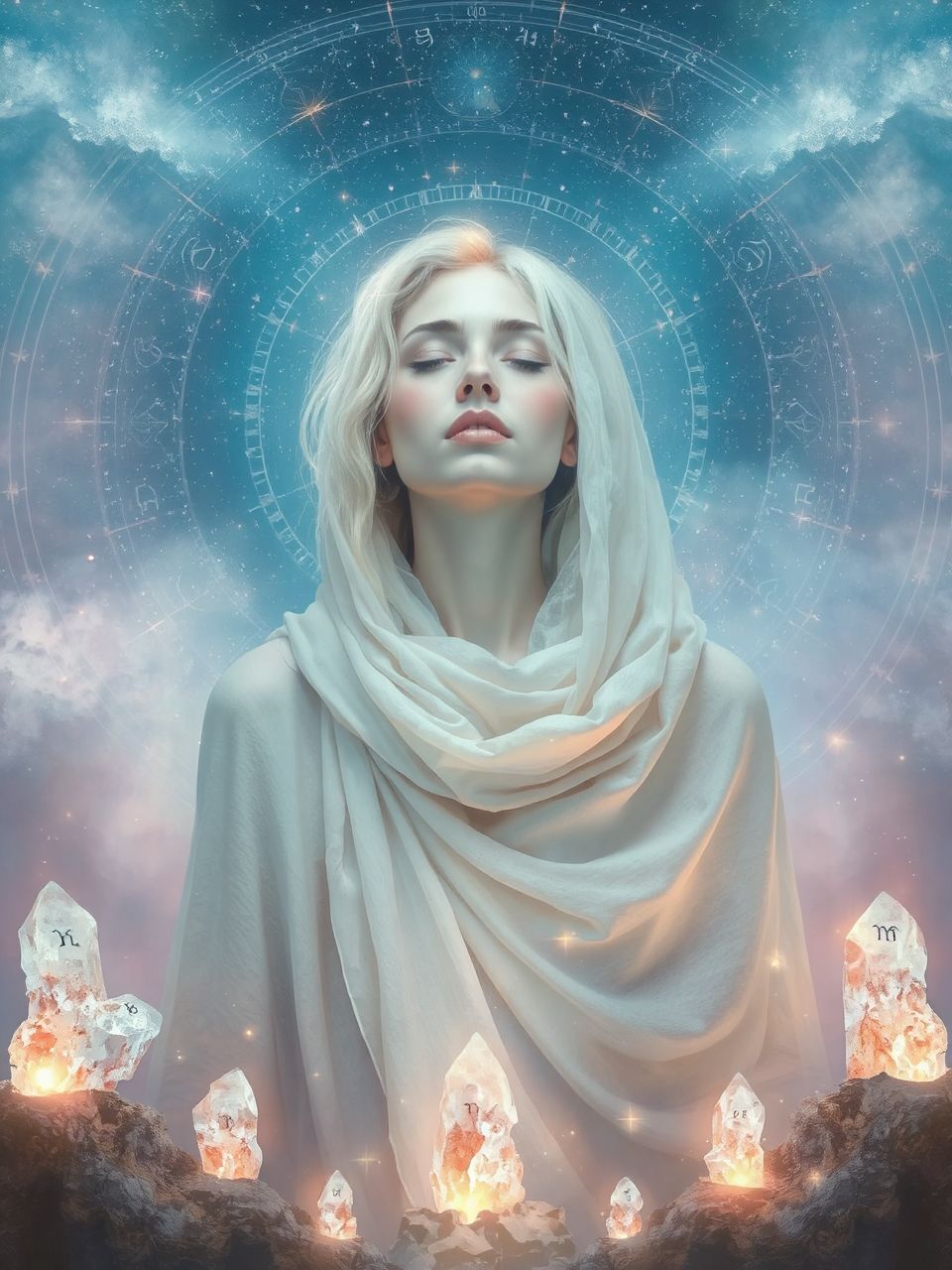 A hosszú sál a védelmet és a kötődést jelképezi.