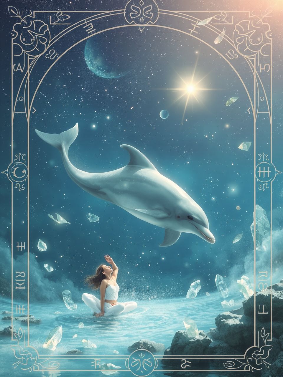 A delfinek szimbólumai a tudásnak és a szellemi fejlődésnek.