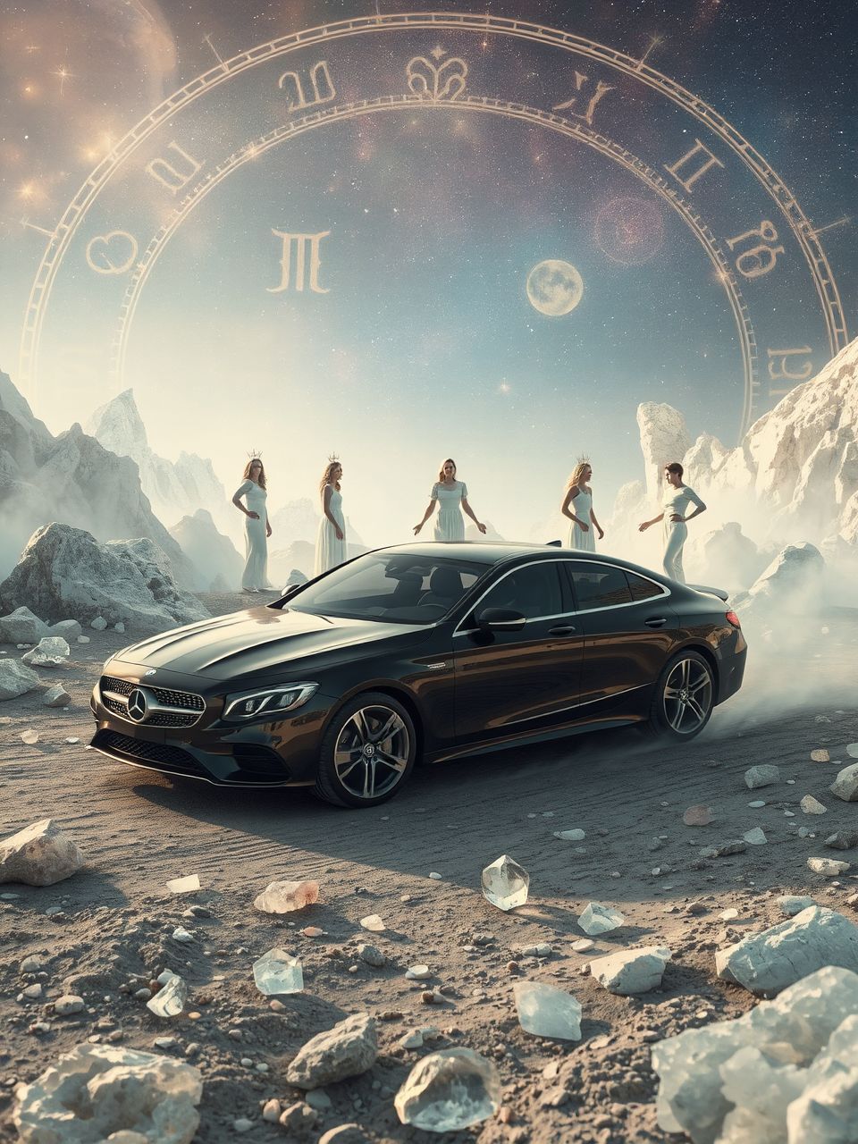 A fekete autó a tudatosság határvonalát jelképezi.