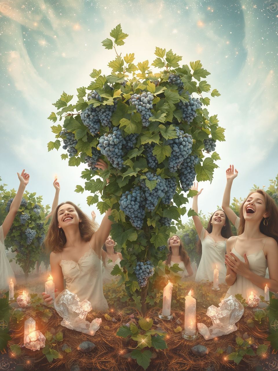 A szőlő az érzelmi kapcsolatok gazdagságát szimbolizálja.