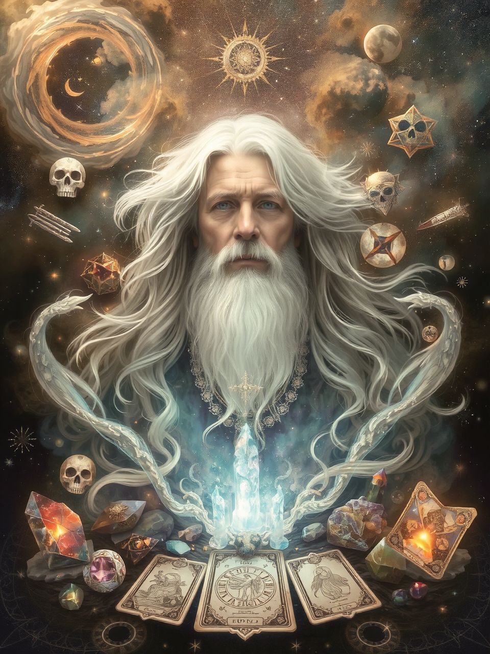 A férfi energiája négy elem egyensúlyát tükrözi.