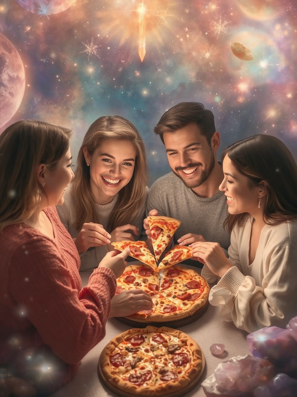 A pizza összehozza a csapatot, erősítve a kapcsolatokat.