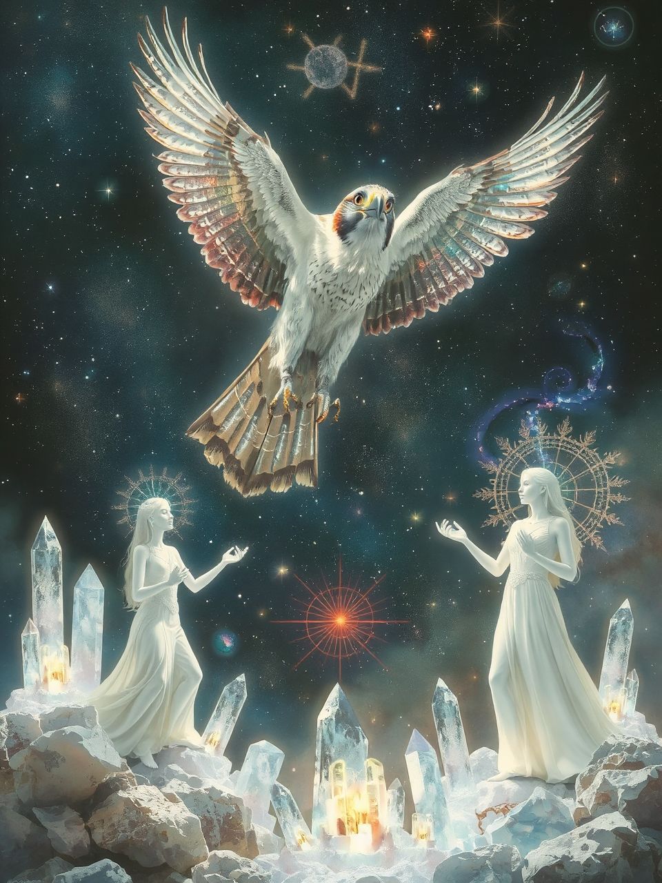 A sólyom színe a szabadság és hatalom szimbóluma.