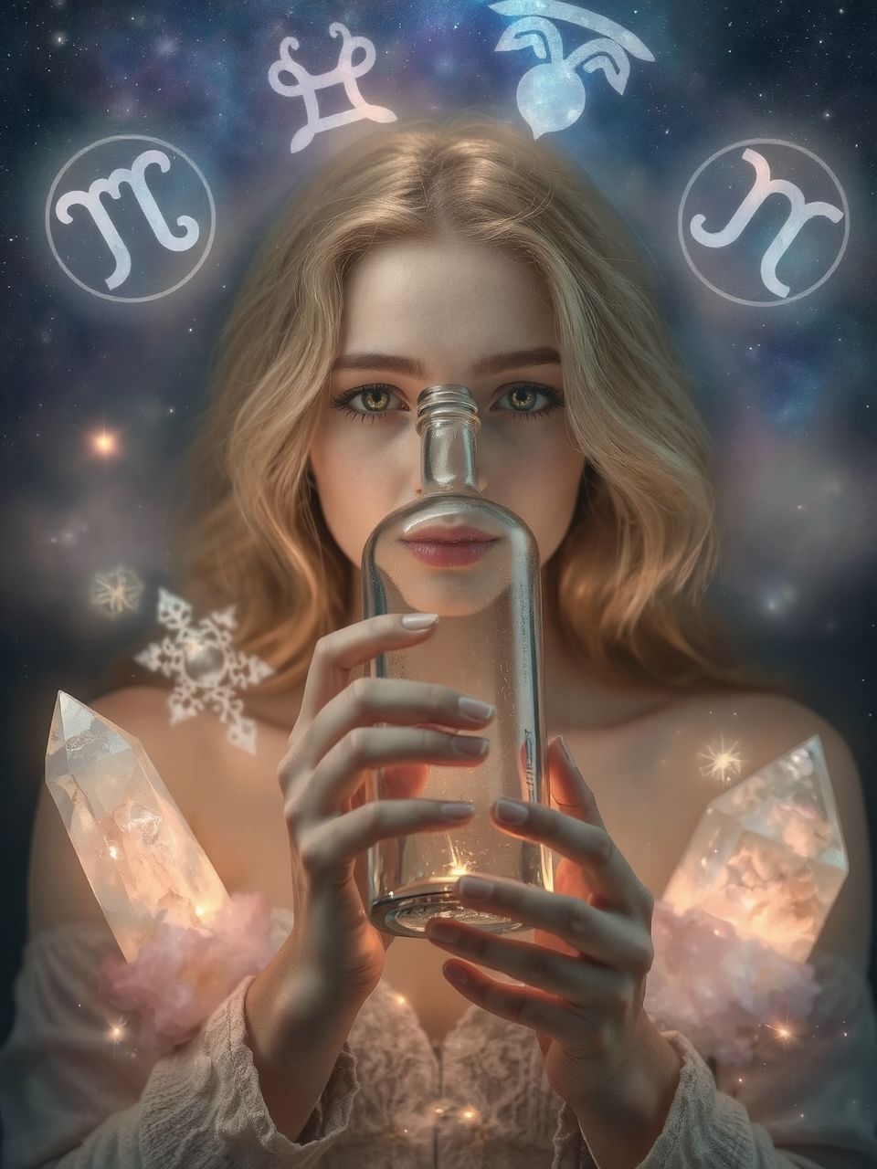 A palackban rejlő tartalom a titkok tükre.