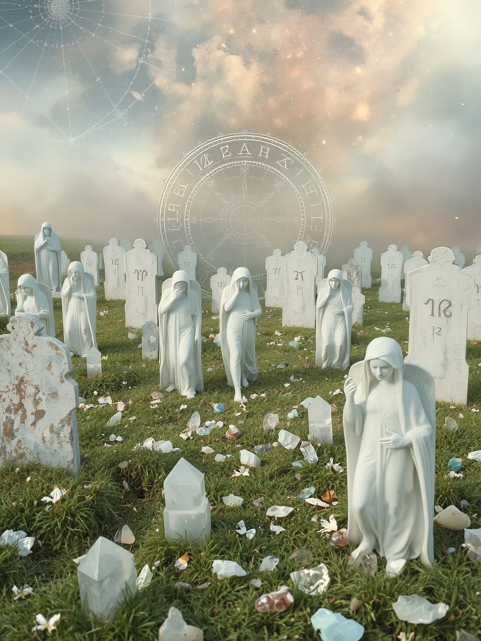 A temetői táj a gyász és emlékezés szimbóluma.