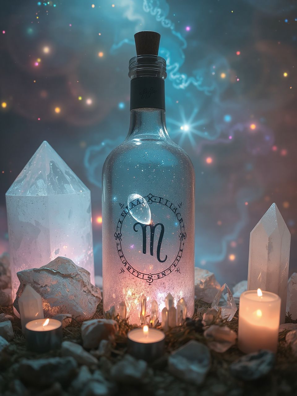 Az alkímiai palack a belső transzformáció szimbóluma.