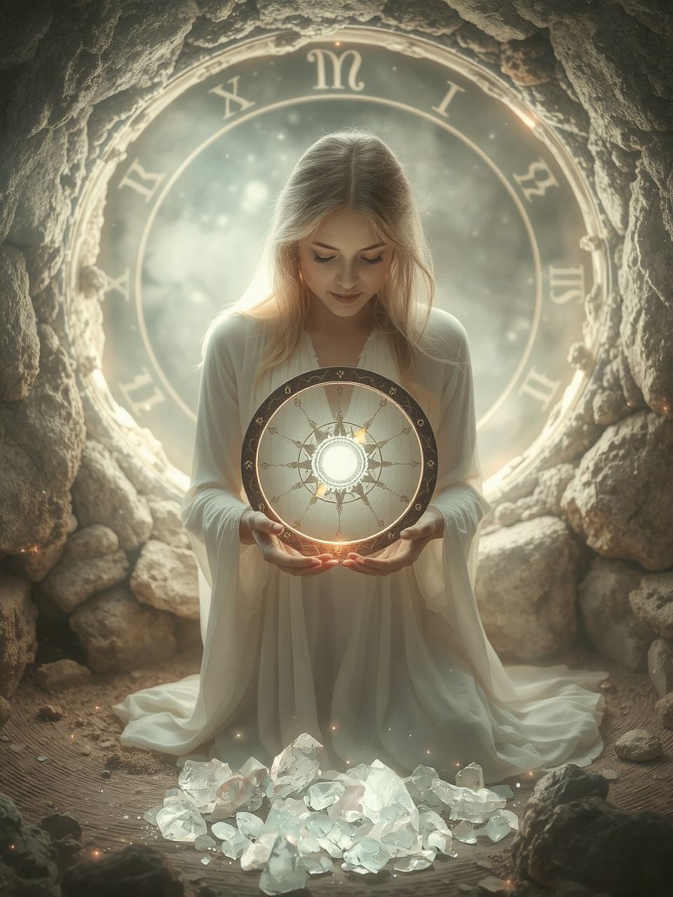 A kerék és a fonál a sors fonását jelképezik.