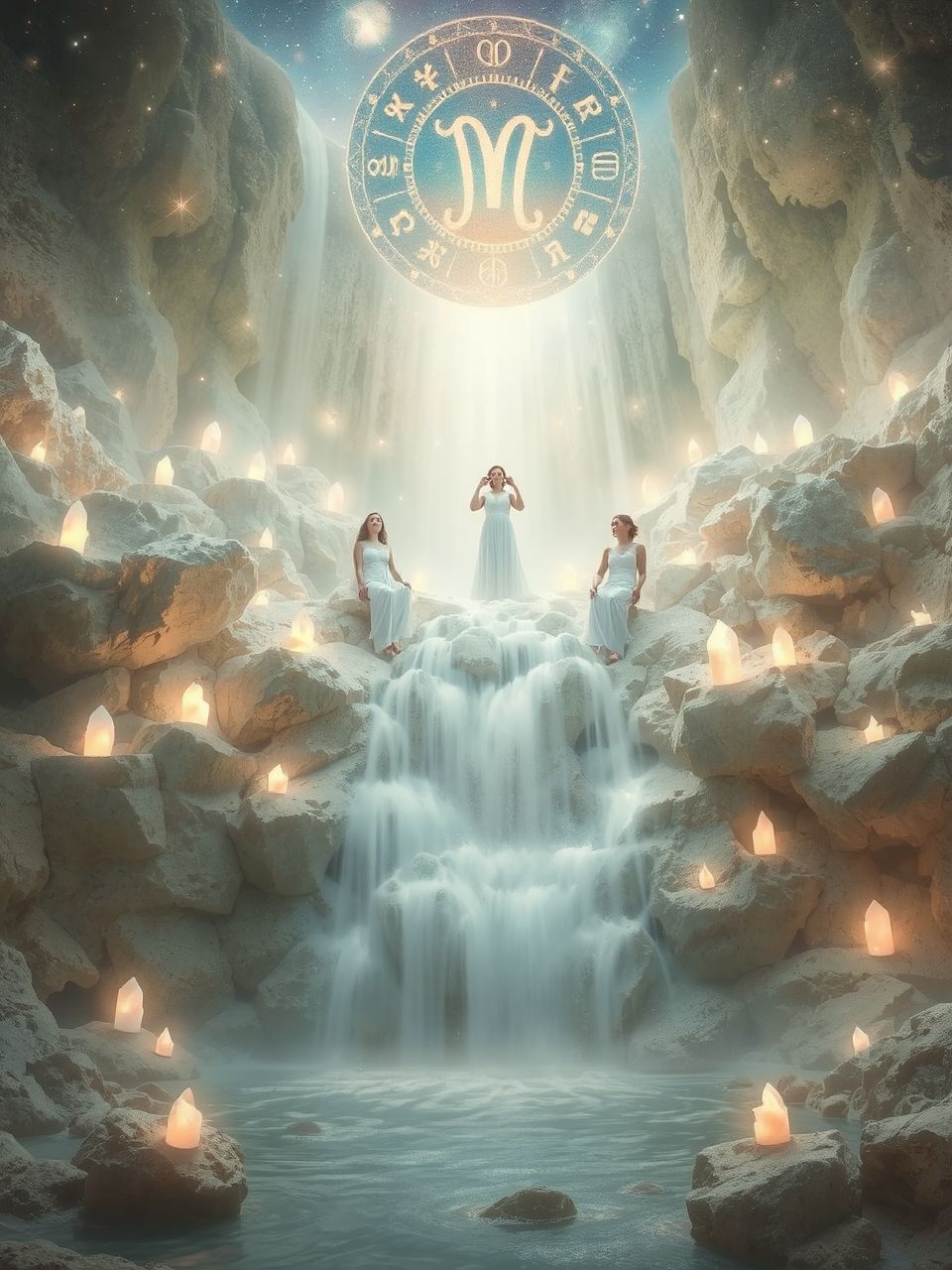 A vízesés tükrözi a belső változás folyamatát.