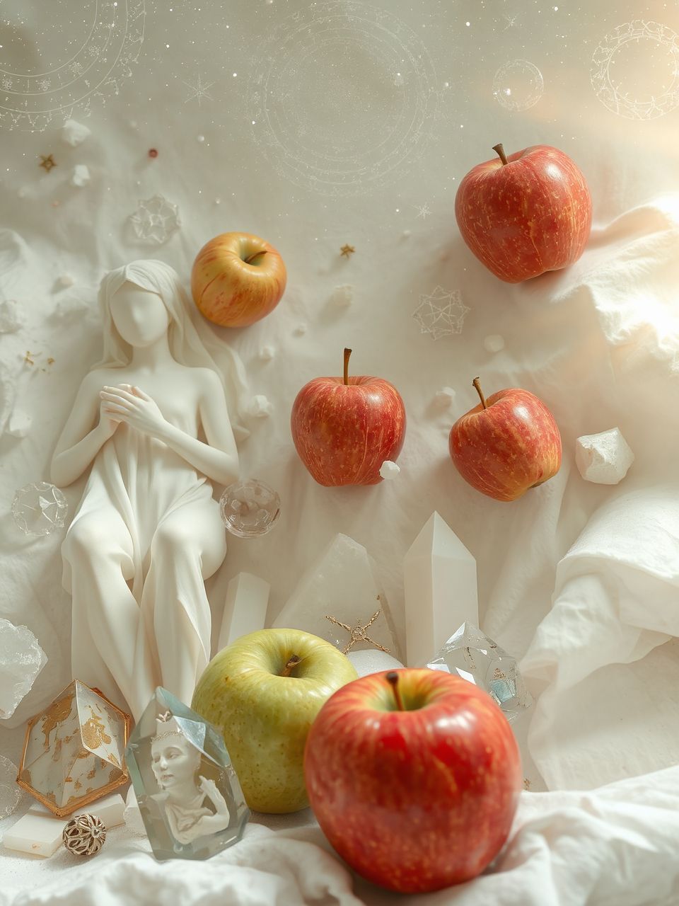 Az alma szimbóluma az önértékelésre és vágyakra utal.