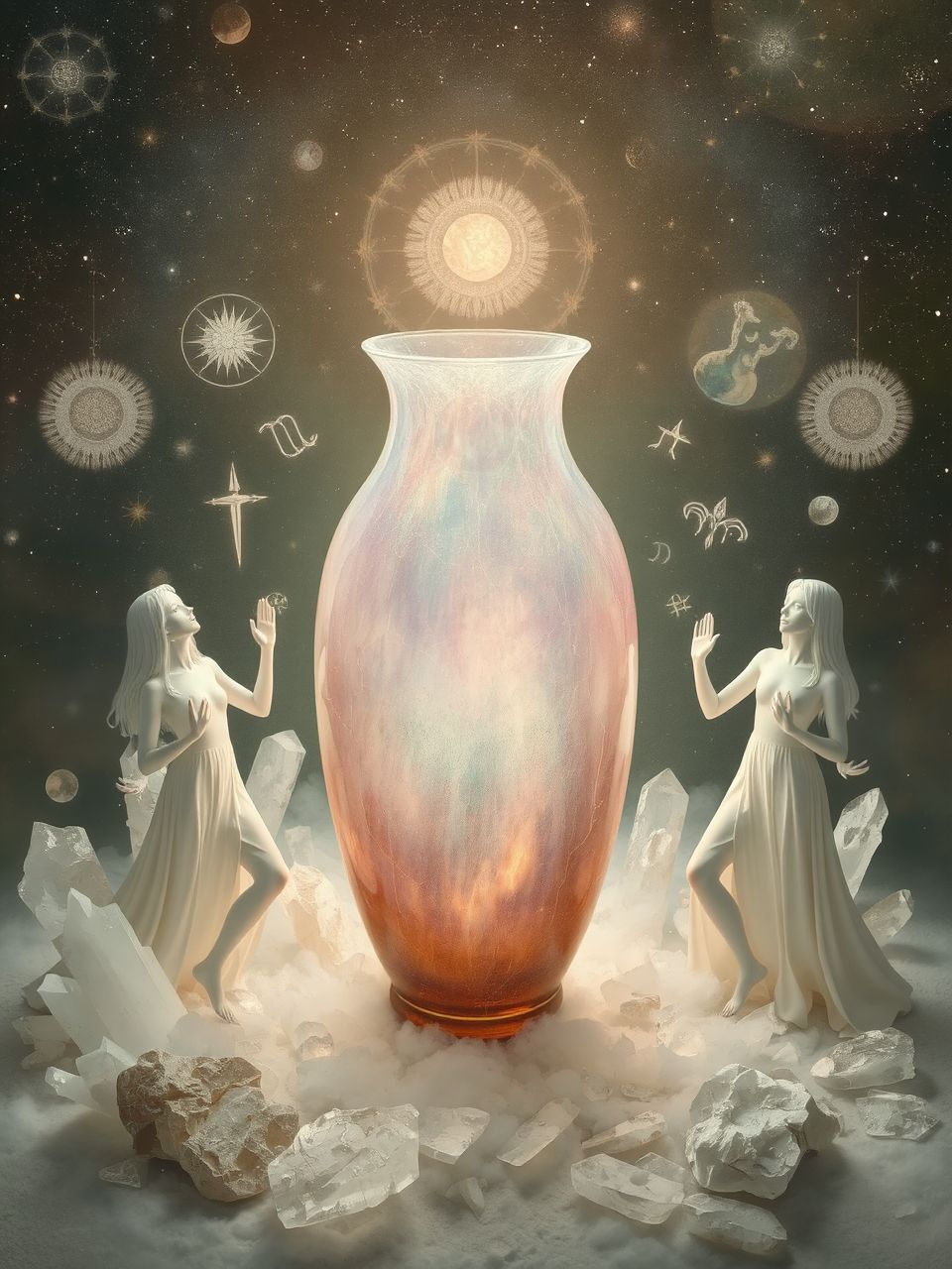 A színes váza jóságot, míg a sötét veszélyt jelez.