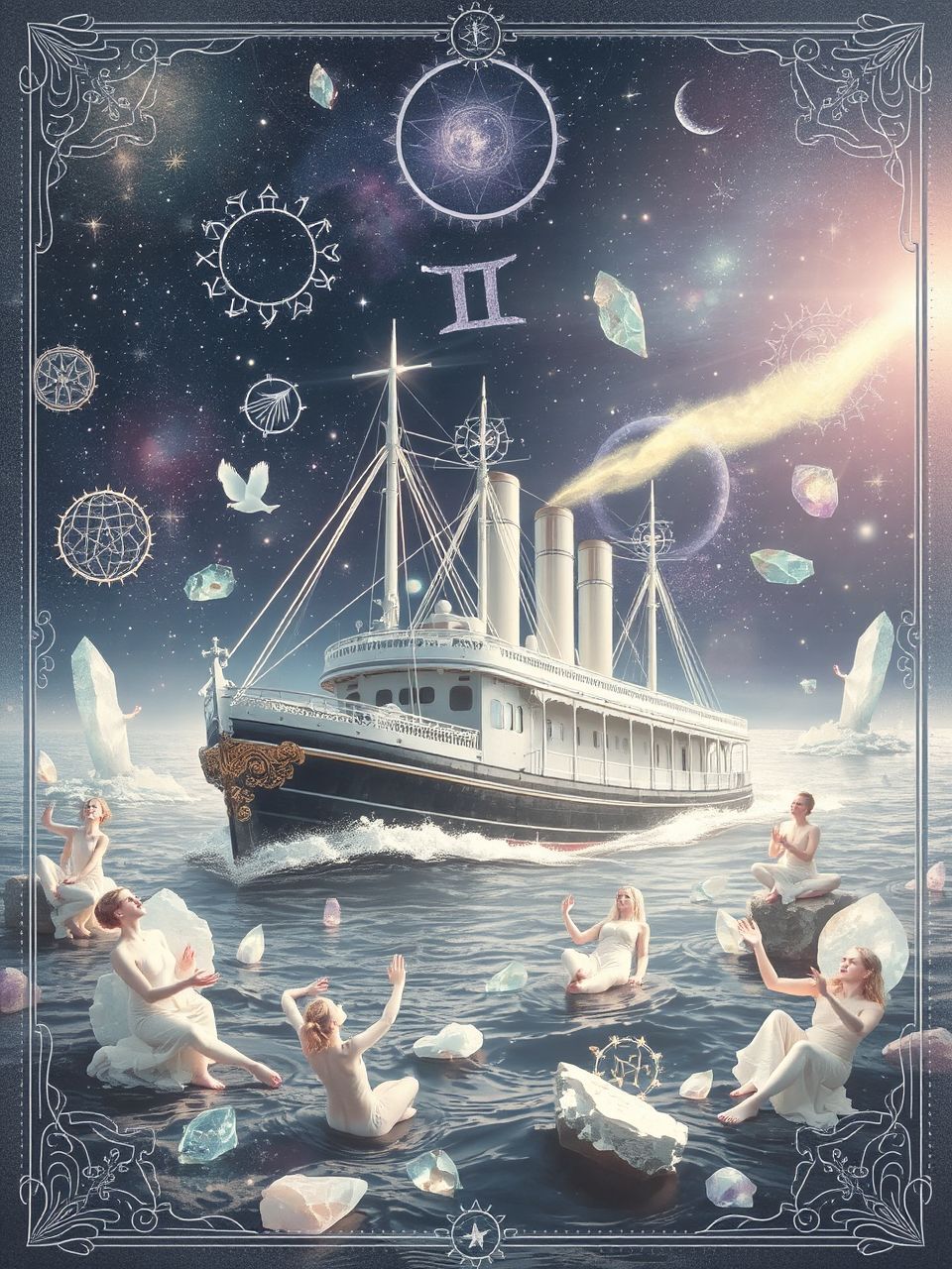 A gőzhajó az idő és emlékek szimbóluma.