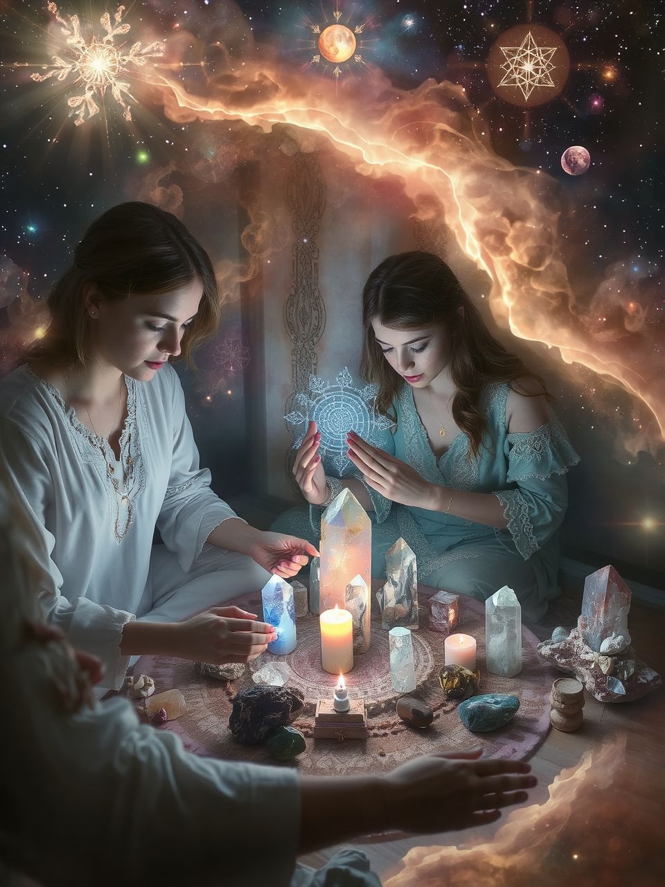 A varázskörök erősítik a kristályok mágikus energiáját.