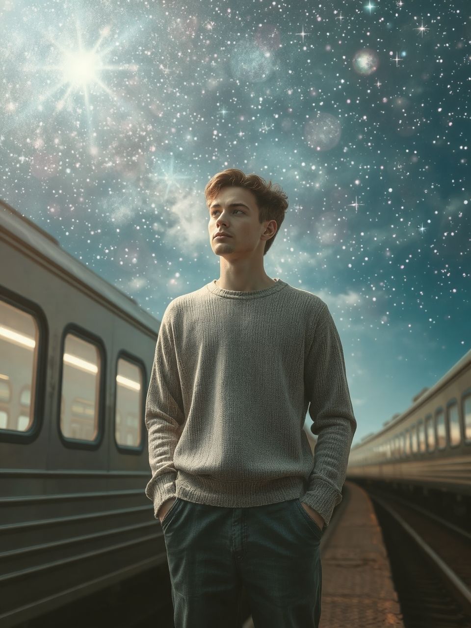 A vonat szimbolizálja az élet és a döntések útját.