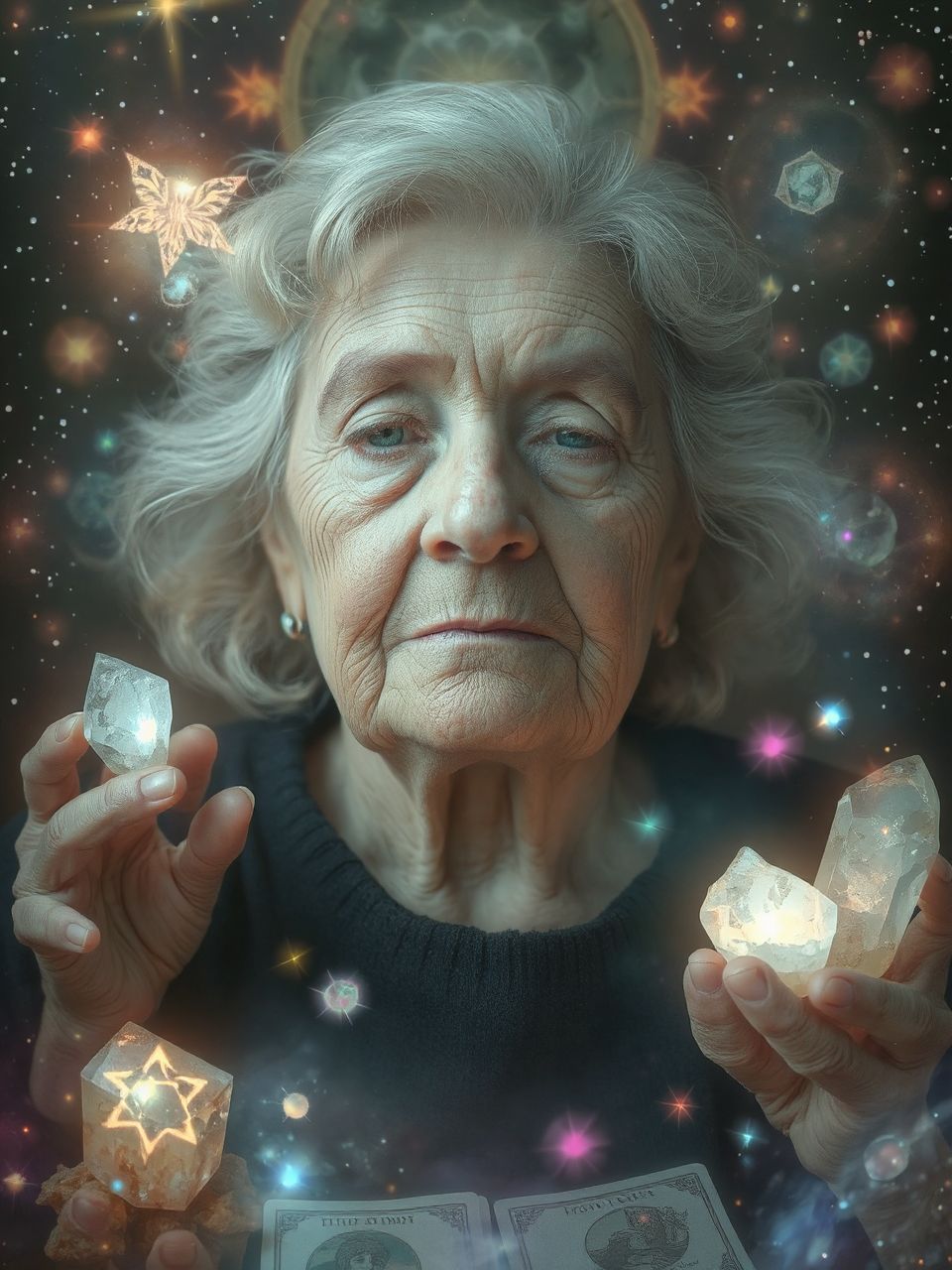 Az idős asszony a bölcsesség és a tapasztalat megtestesítője.