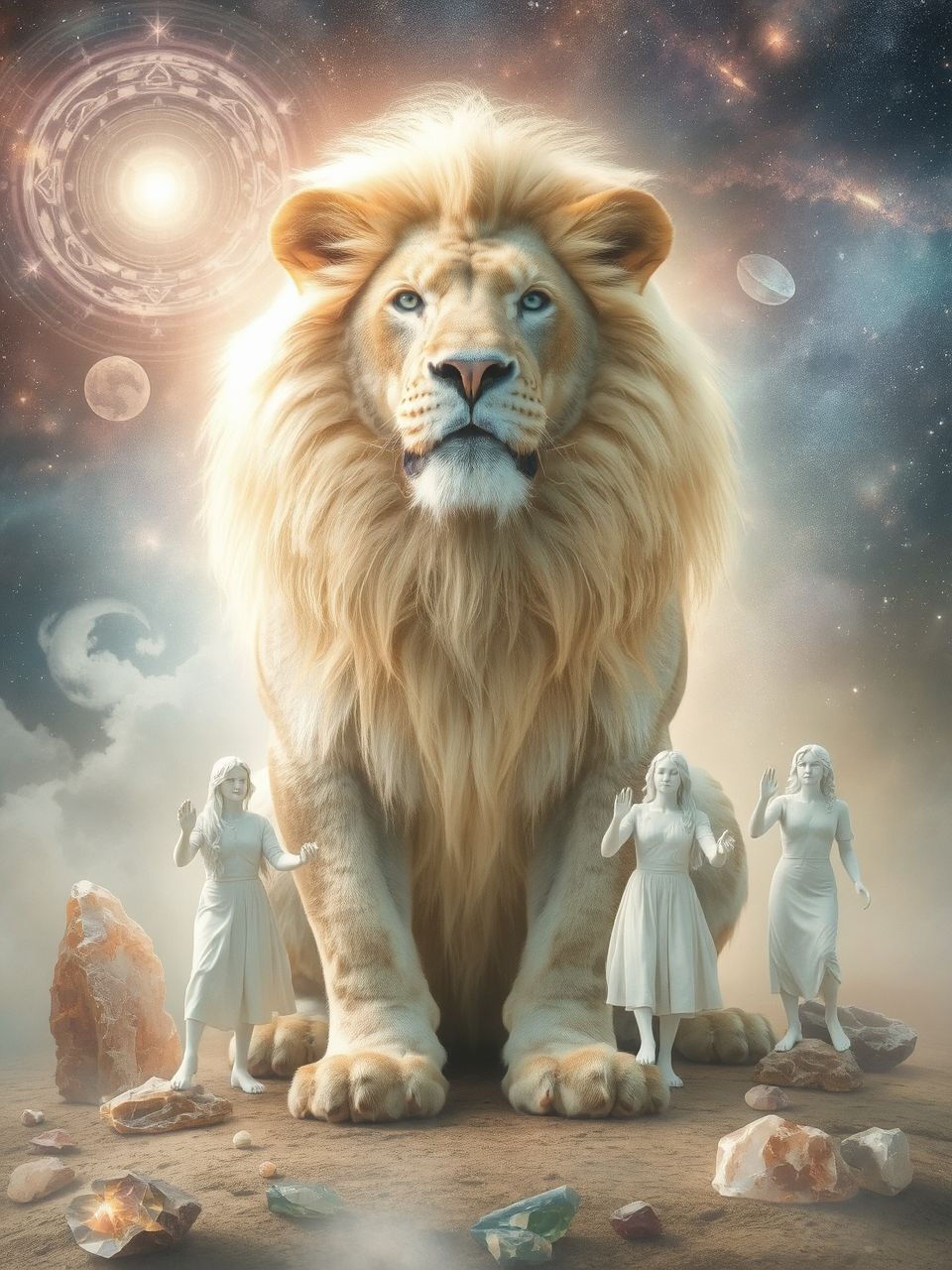 Az oroszlán manifesztációja a bátorság szimbóluma.