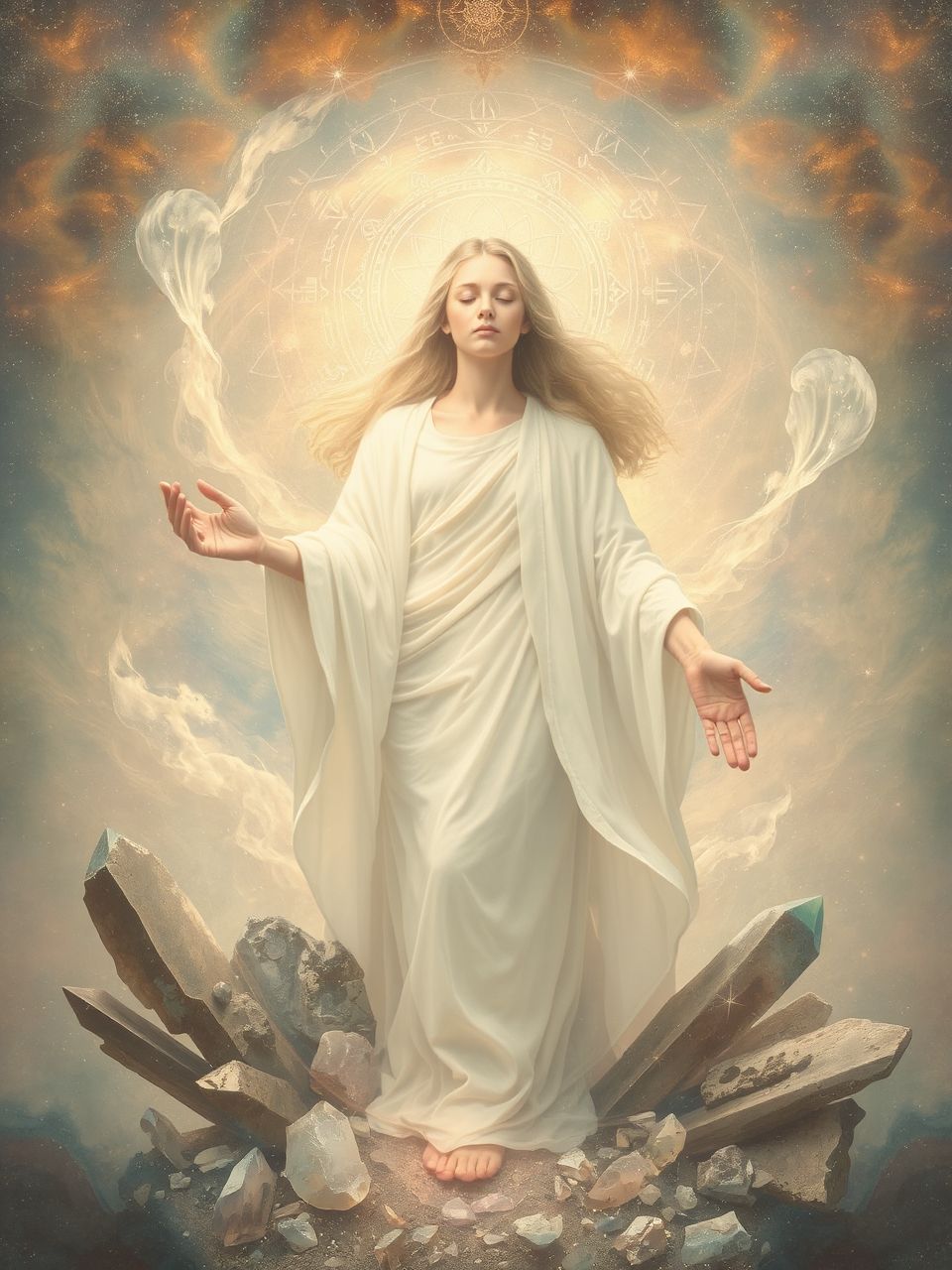 A fehér ruha az ártatlanság és a megújulás szimbóluma.