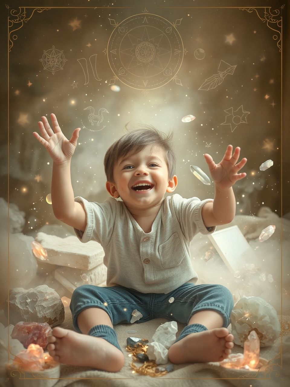 A játékos kisfiú a kreativitás és a szabad szellem jelképe.