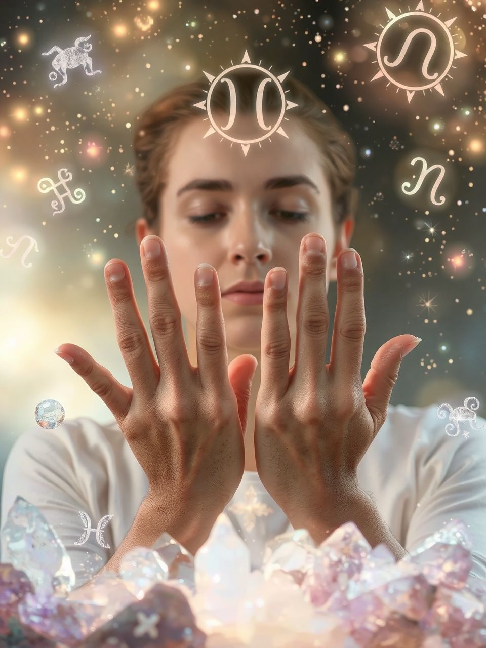 A kézmozdulatok lelki energiát és szándékot tükröznek.