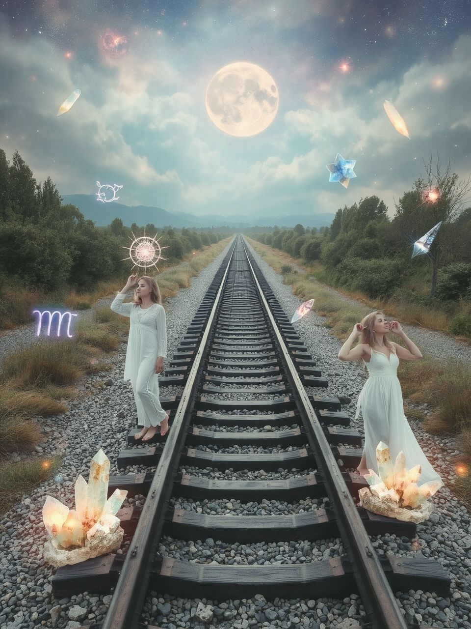 A sínek az élet utját és elkerülhetetlenségét szimbolizálják.