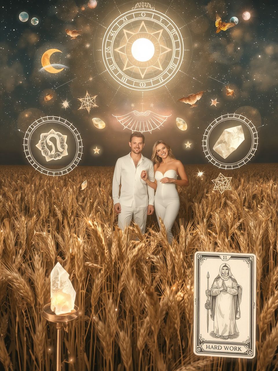 A búzamező éjjel csillagokkal teli, varázslatos látvány.