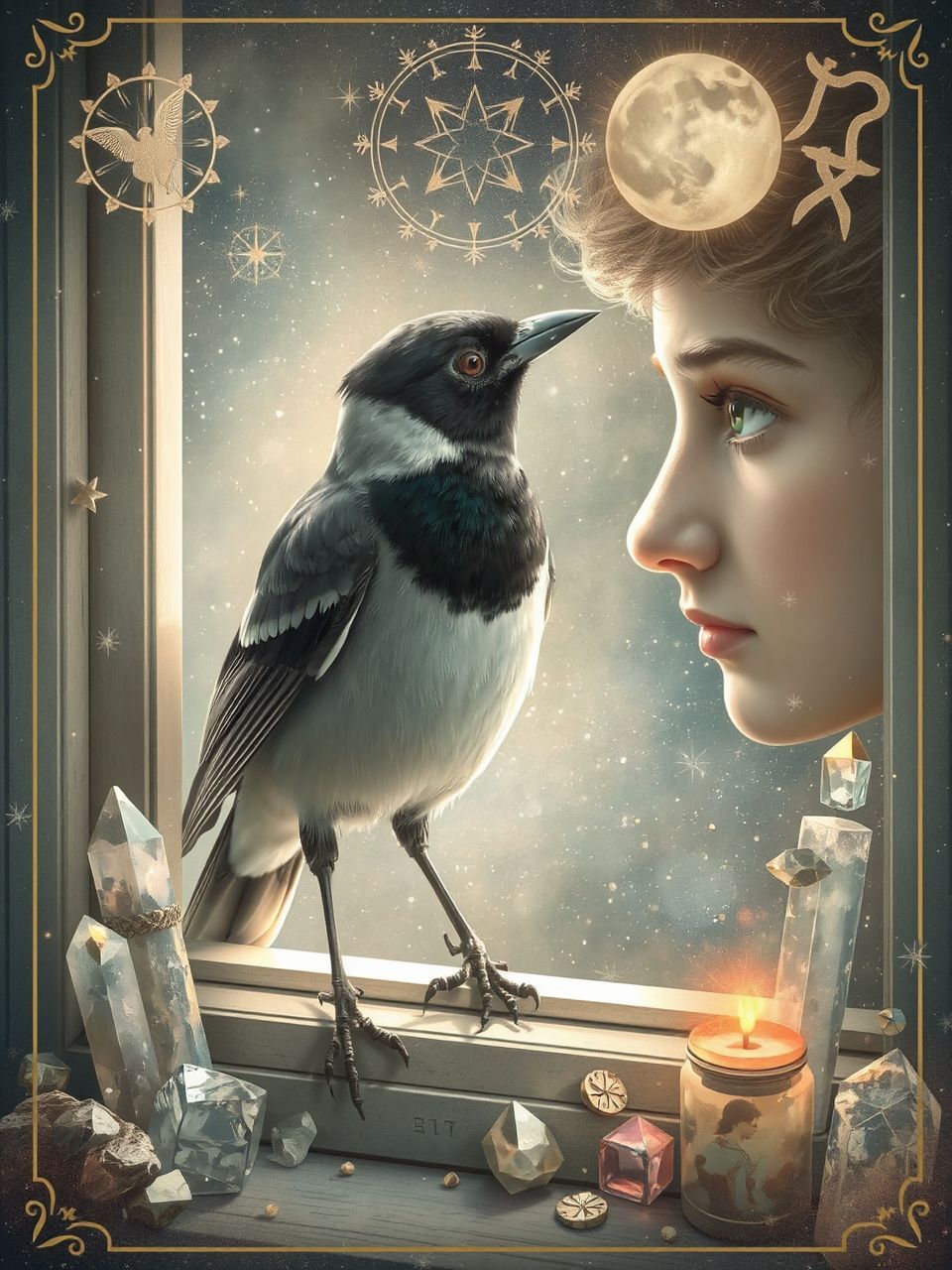 A szarka színei a szerencse és az ellentétek szimbóluma.