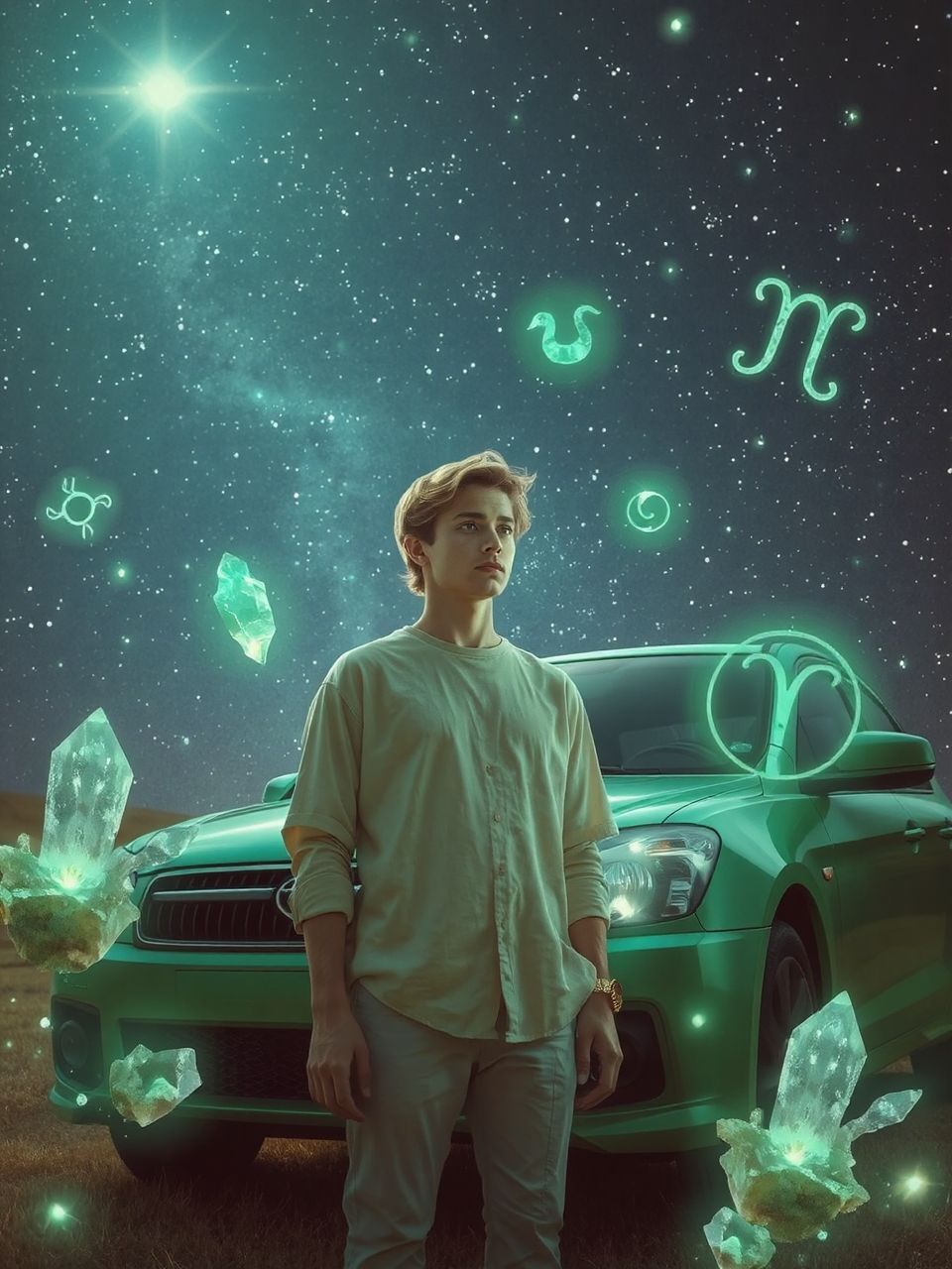 A zöld színek a természet újjászületését szimbolizálják.