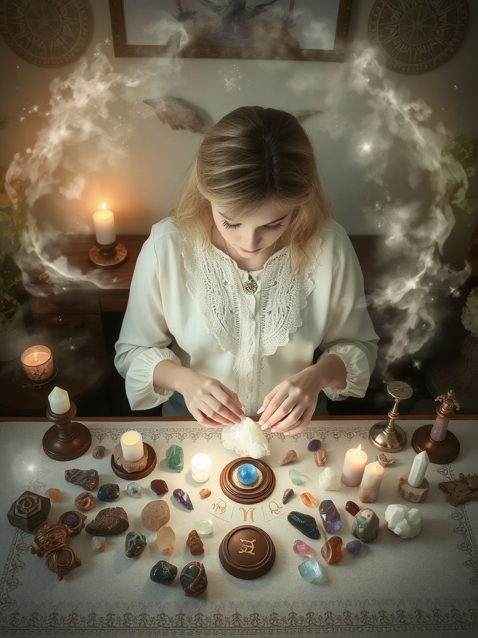 A növények és kristályok növelik az íróasztal energiáját.