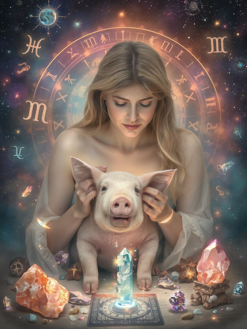 A disznó etetése a bőség és a gondoskodás szimbóluma.