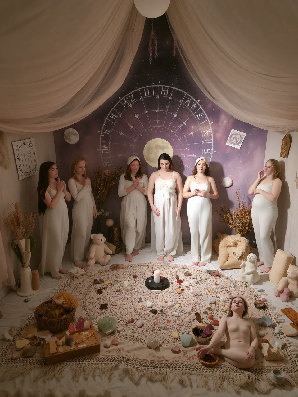 A szent tér kreatív kialakítása fokozza a pozitív energiákat.