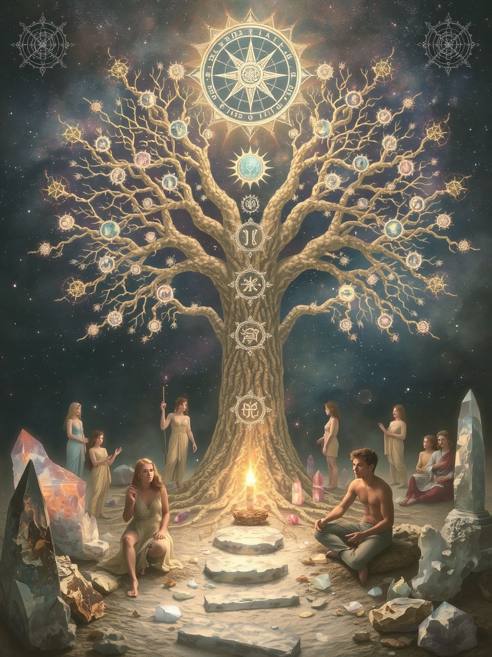 Az Életfa három pillérének harmóniája az élet egyensúlyát jelenti.