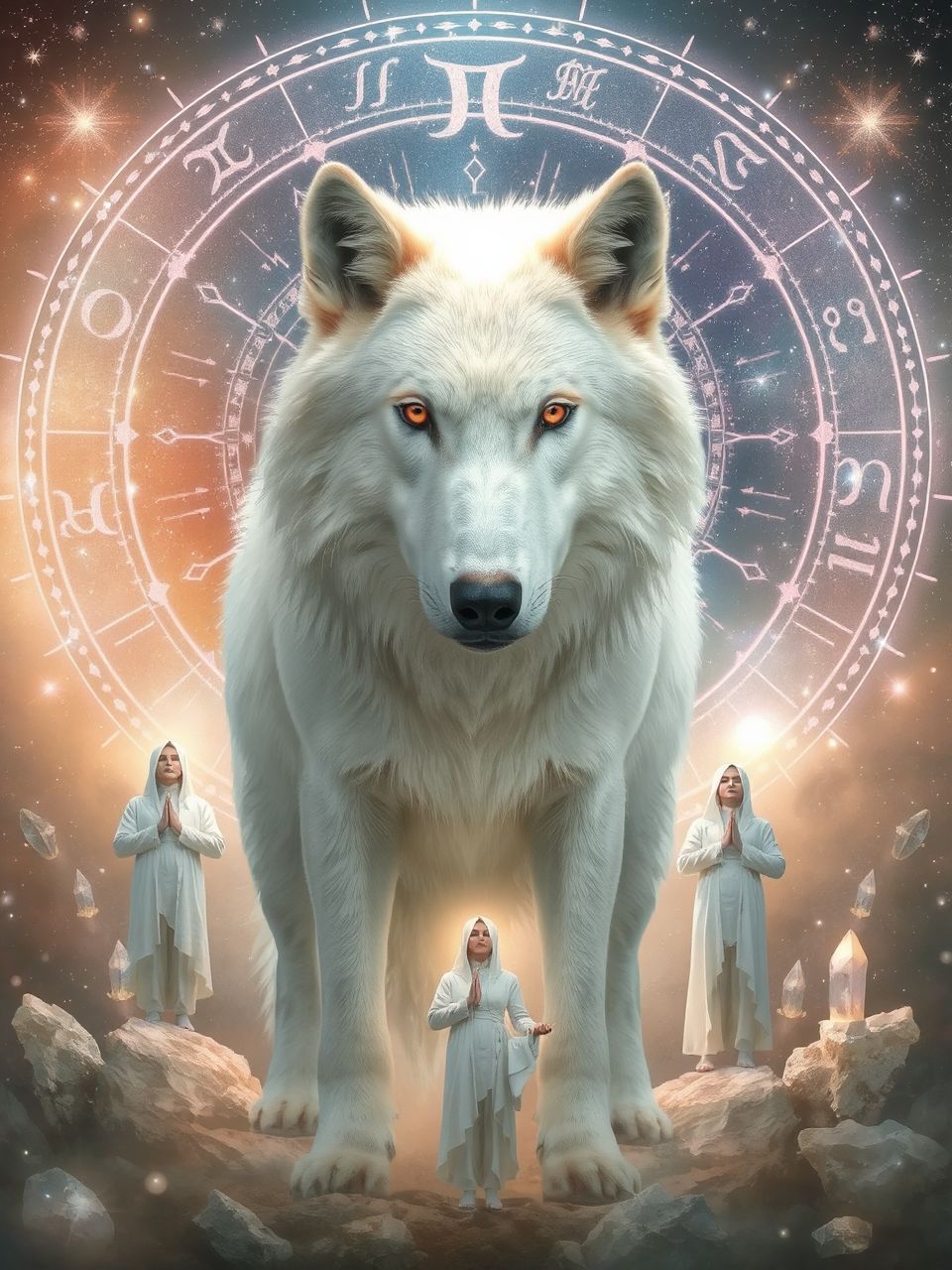A fehér farkas a bölcsesség és intuíció jelképe.