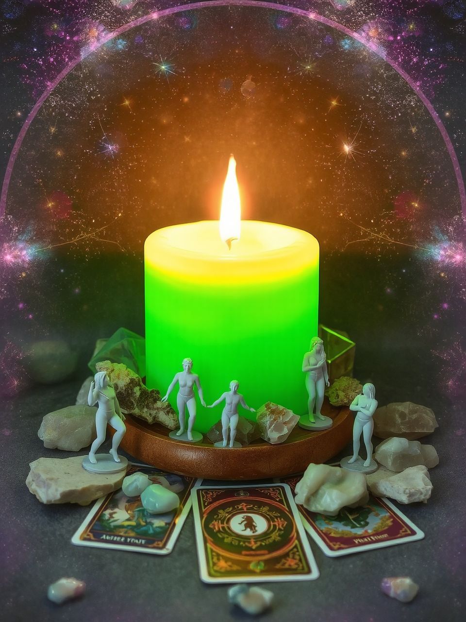 A zöld gyertya vonzza a bőséget és jólétet.