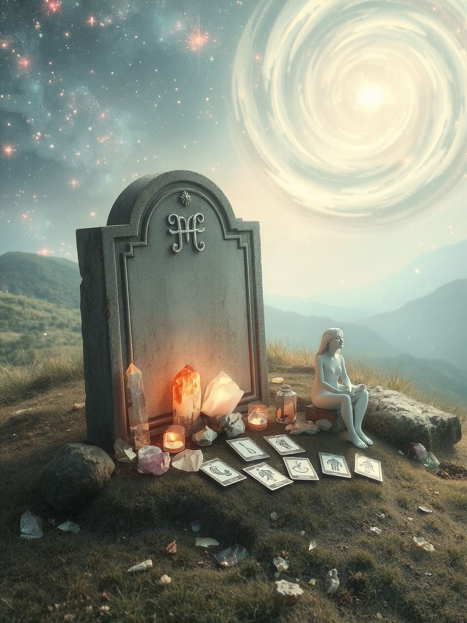 A sírkő anyaga tükrözi az álmok mélységét.