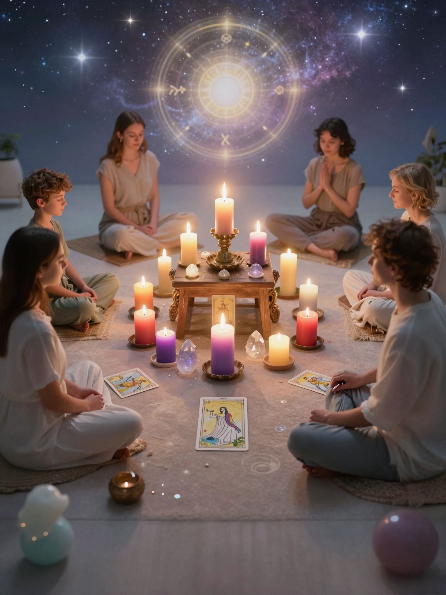 A gyertyák színei fokozzák a szándékok erejét.