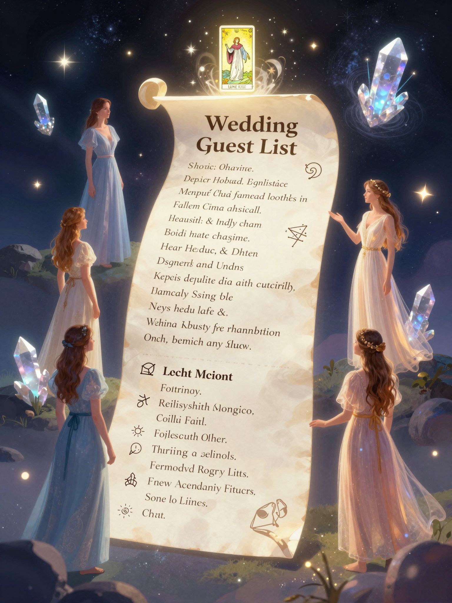 A vendéglista kialakítása tükrözi a kapcsolat mélységét.